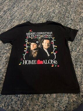 Old Navy Black 'Home Alone' Holiday Graphic Tee with Festive Lights